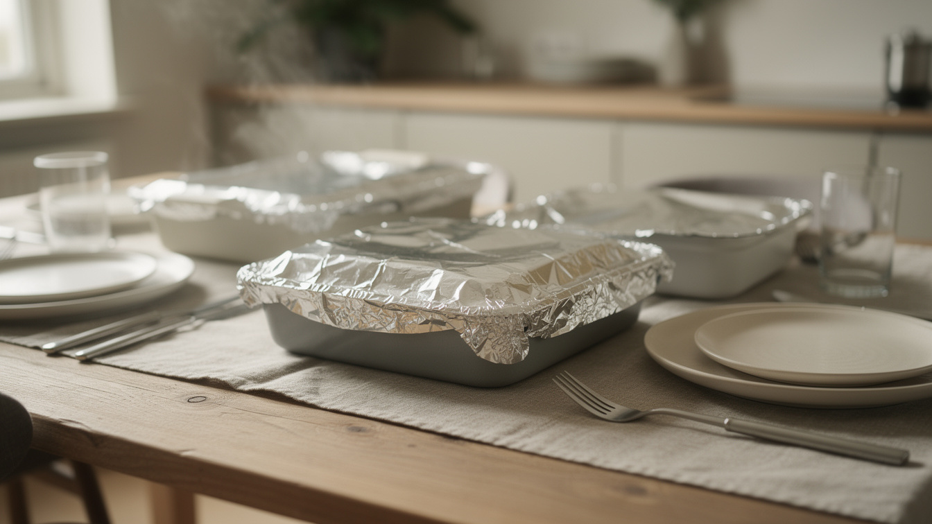 Aluminiumfolie op tafel: De beste manier om gerechten warm te houden.
