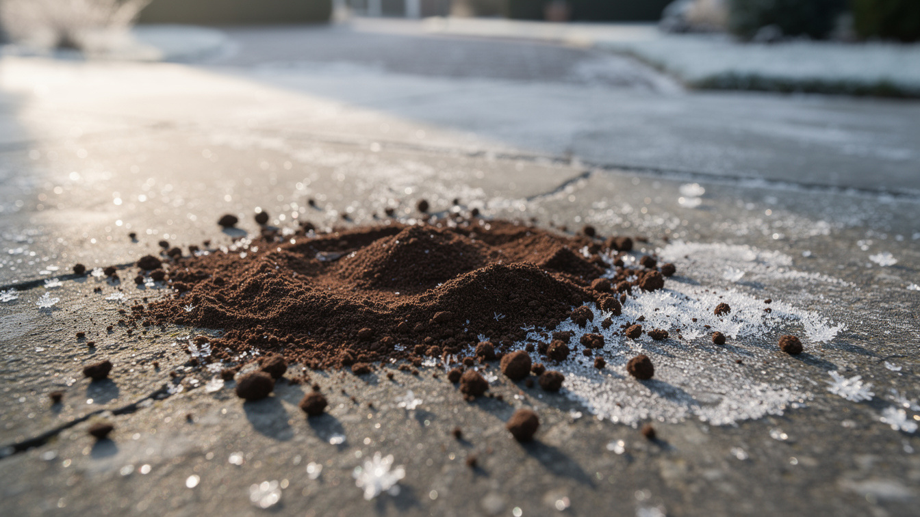 Koffiedik over je oprit: De natuurlijke truc tegen gladheid vannacht.