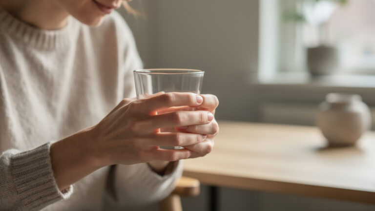 Lichaamstaal: Wat het betekent als iemand zijn glas met beide handen vasthoudt.
