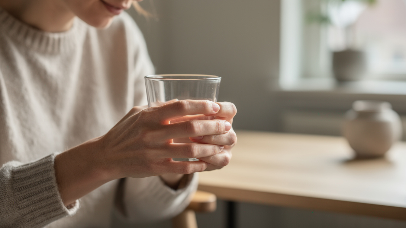 Lichaamstaal: Wat het betekent als iemand zijn glas met beide handen vasthoudt.