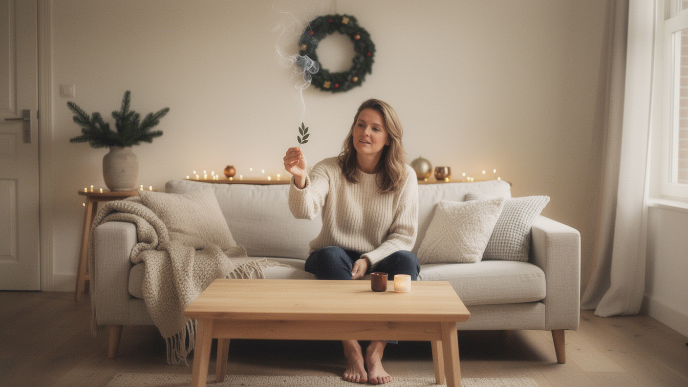 Verbrand een laurierblaadje in de woonkamer tegen de kerststress.