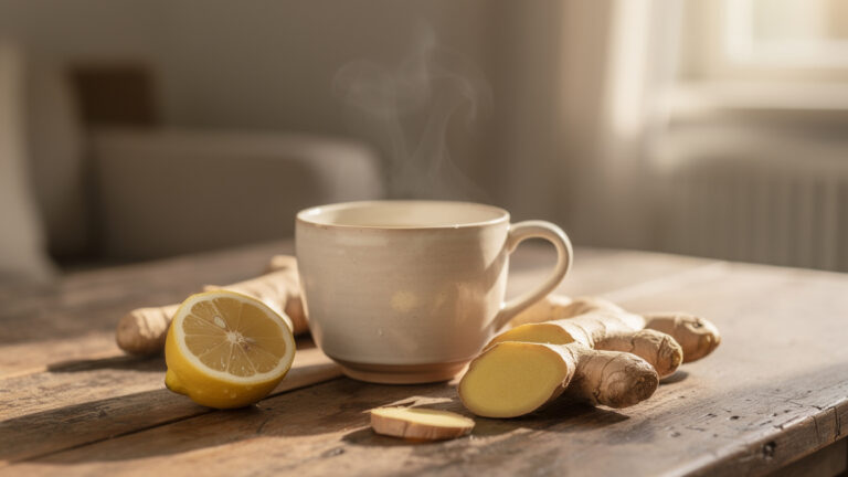 Warm water met gember: De redding na het zware diner van gisteren.